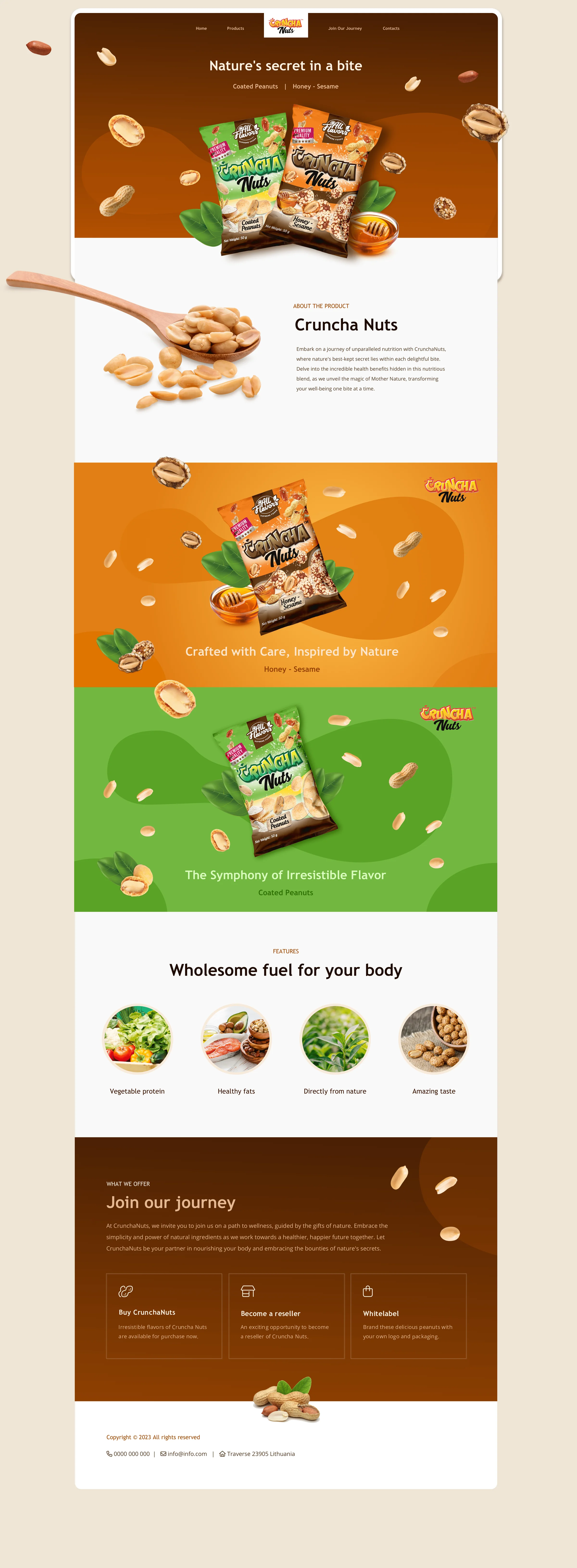 Cruncha Nuts – svetainės dizainas